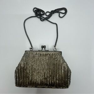 Vintage Silver beaded Women's Evening Bag